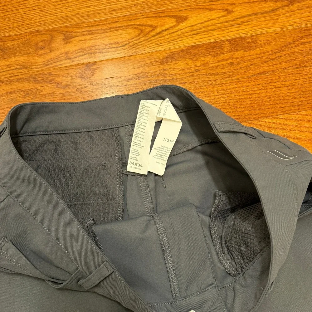 Fabletics The Only Pants Mens 34x32 Gray Golf Performance Commuter Chino Stretch
